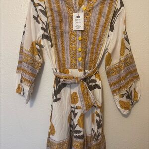 SLV Bohemian Floral Dress with Belt